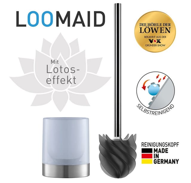 Loomaid WC-Bürste Silikonkopf Edelstahl Anthrazit