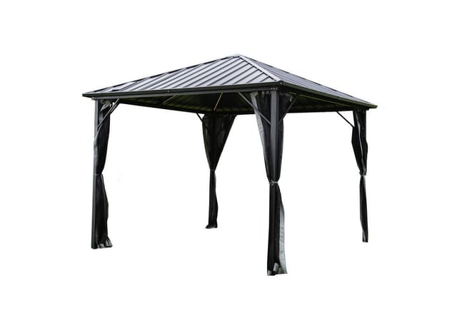 Home Deluxe Pavillon Azur 270 cm x 270 cm x 200 cm Solar-LED-Beleuchtung