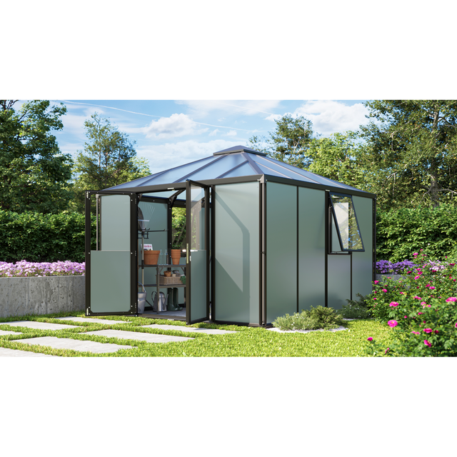 Vitavia Gerätehaus Universum Schwarz 317 cm x 321,5 cm x 264,5 cm