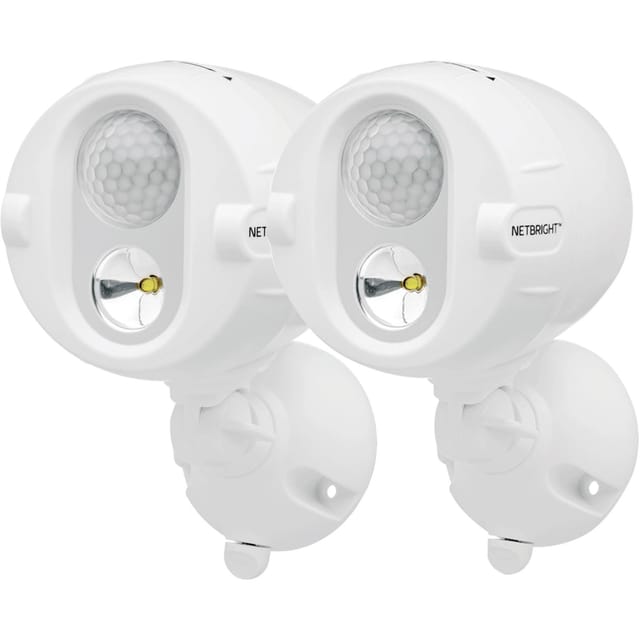 Mr. Beams LED-Außenstrahler mit Bewegungsmelder MBN342 Weiß 2er-Pack