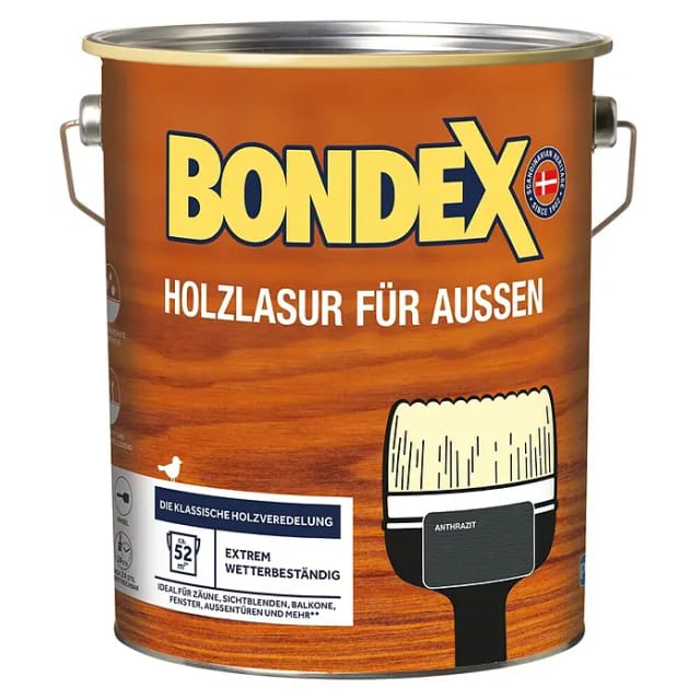 Bondex Holzlasur für Aussen Anthrazit 4,