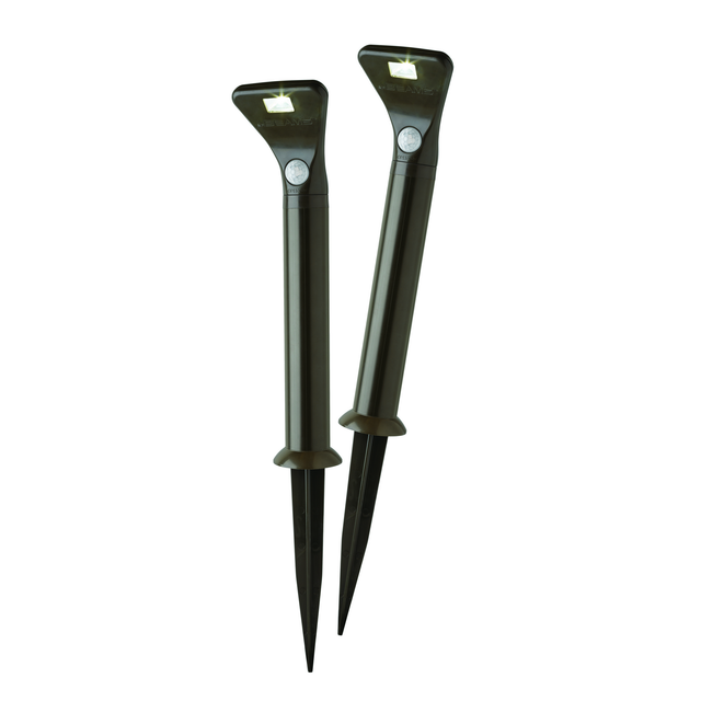 Mr. Beams LED-Wegeleuchte MB592 mit Bewegungsmelder Braun 2er-Pack