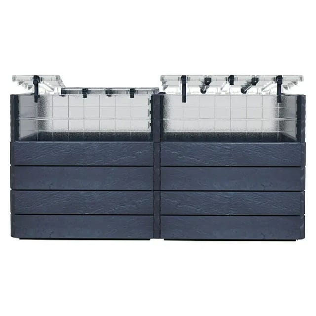 Garantia Hochbeet-System 2 L Turbo Plus Ergo Quadro 80 cm x 160 cm x 80 cm Stone