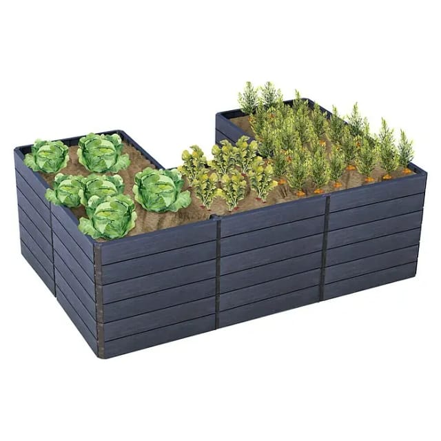 Garantia Hochbeet-System U L Ergo Quadro 75 cm x 240 cm x 160 Wood