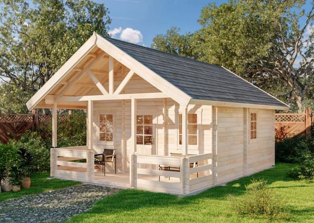 Alpholz Gartenhaus Lillehammer Unbehandelt 334 cm x 746 cm