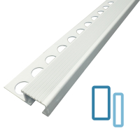 Rutschhemmendes Treppenkantenprofil 10 Mm Für Fliesen – Innen- Und Außenbereich, L 2,5 M, Matt Silber, Eloxiertes Aluminium