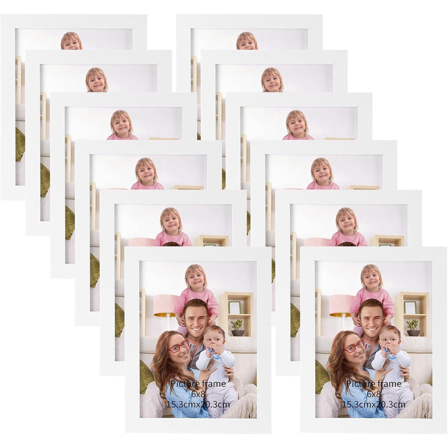 Bilderrahmen Set 15x20 Cm Weiß Fotorahmen Wand Tisch Aufsteller 12 Stück