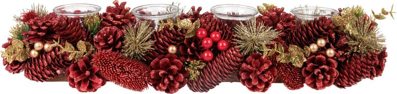 Ikebana Magichome Weihnachten, Natürlich, Rot, Advents-, 50x16x9 Cm