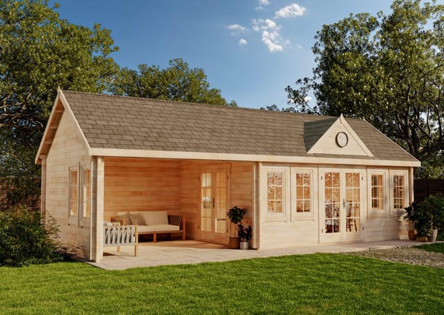 Alpholz Gartenhaus Ben 70 Satteldach Unbehandelt 678 cm x 420 cm