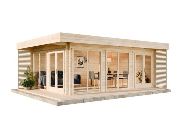 Alpholz Gartenhaus Viva B Flachdach Unbehandelt 549 cm x 668 cm