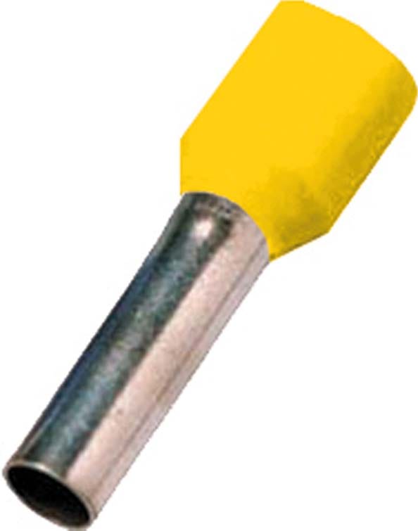 Hilpress Aderendhülsen isoliert Gelb 6 mm² x 20 mm 100 Stück