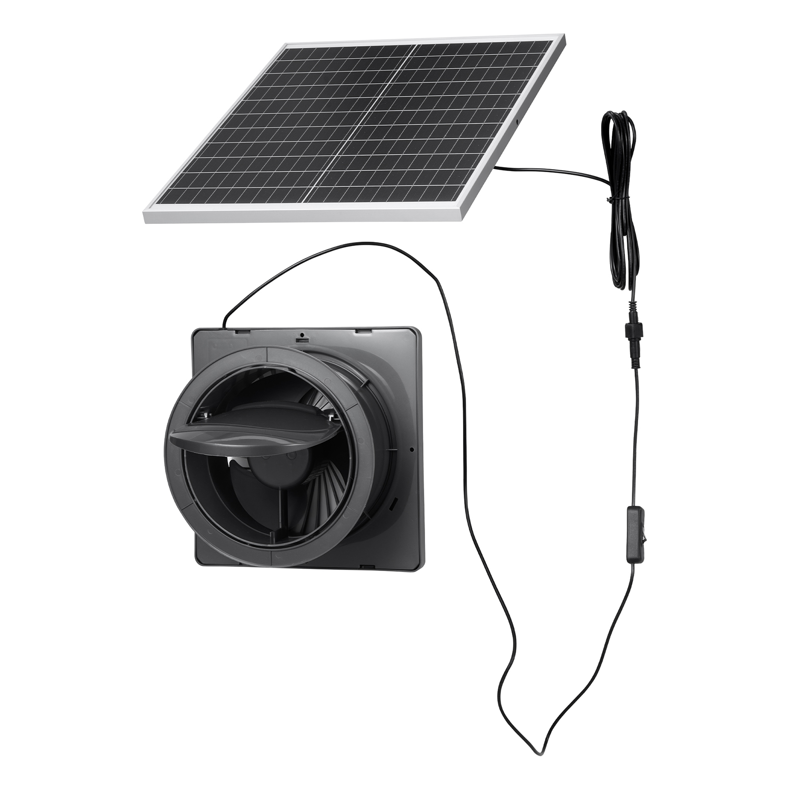 Mophorn 25w Solar Ventilator, 12v Solarpanel Mit Einzelventilator, Max. 2030 U/min Für 374 M³/h Luftstrom, 4,3 M/s Solarbetriebener Abluftventilator Für Hühnerställe Und Gewächshäuser