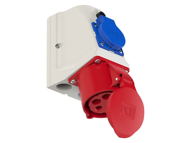 CEE-Wandsteckdose-Combo 5-polig 32 A 400 V IP44