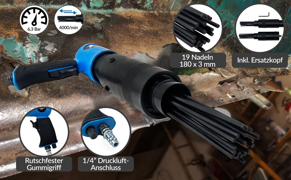 Druckluft-nadelentkalker Mit 19 Nadeln Und Ersatzkopf