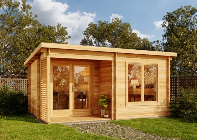 Alpholz Gartenhaus Orkus-44 Pultdach Tauchimprägniert 490 cm x 350 cm