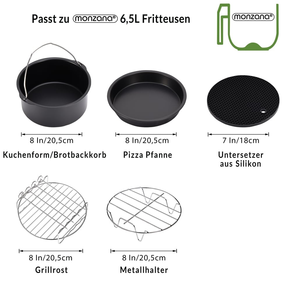 Zubehörset Für Heißluftfritteusen, 9-teilig, Passend Für 6,5-liter-fritteusen
