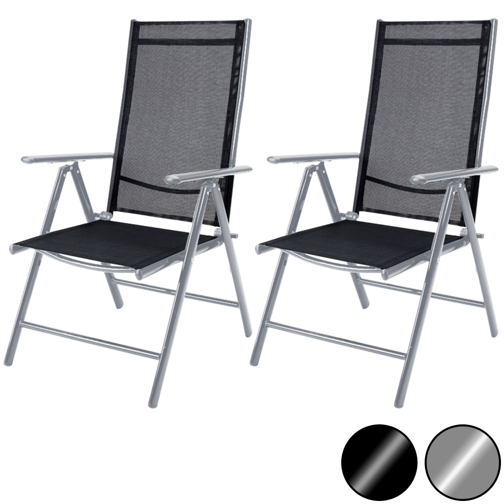 Klappbare Gartenstühle, 2er-set, Aluminium, Silber
