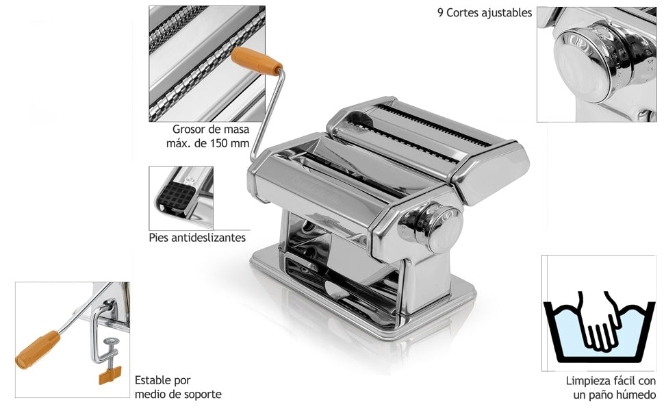 Nudelmaschine Mit Einstellbarer Dicke, Edelstahl