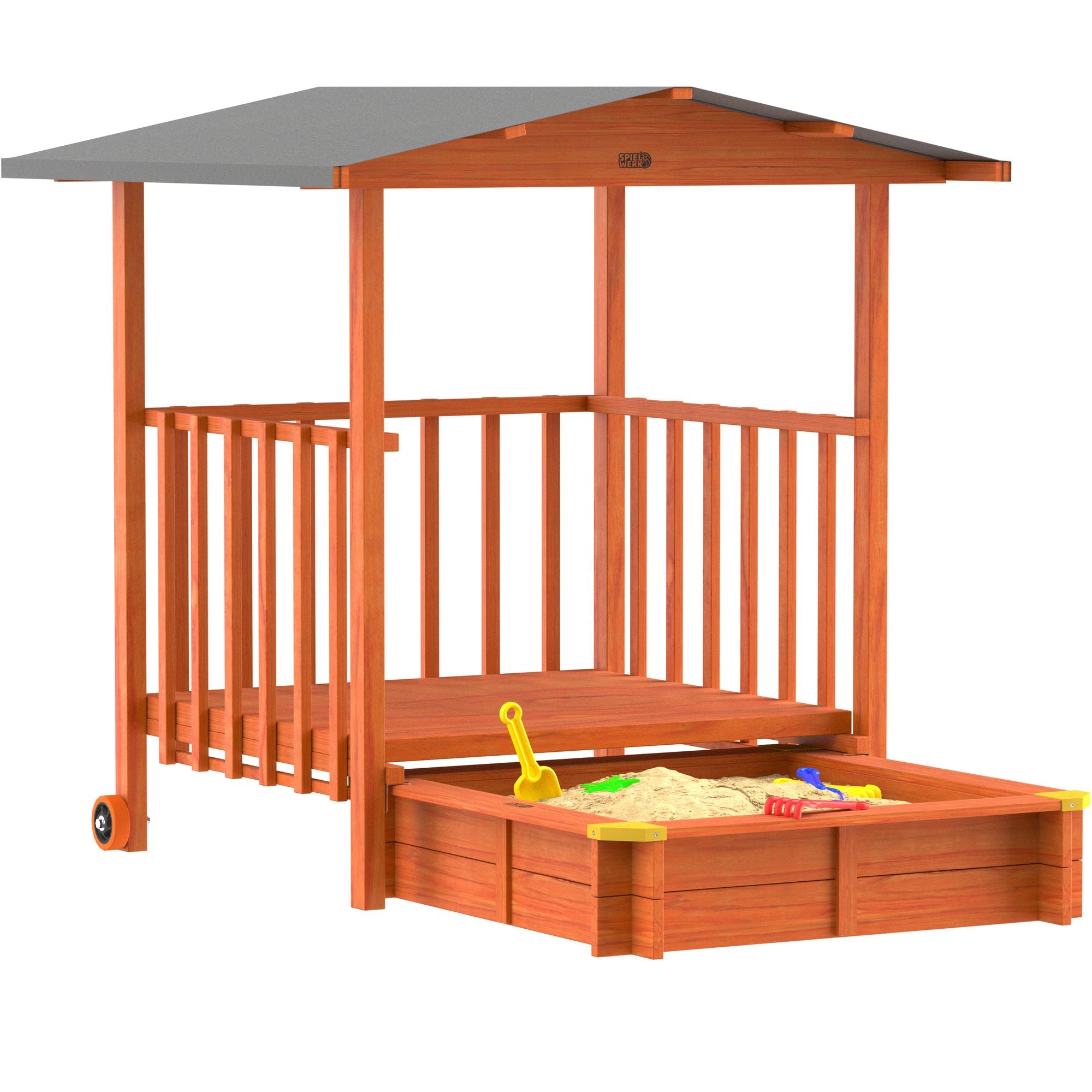 Sandkasten Mit Überdachung Und Veranda, Uv-schutz 50+