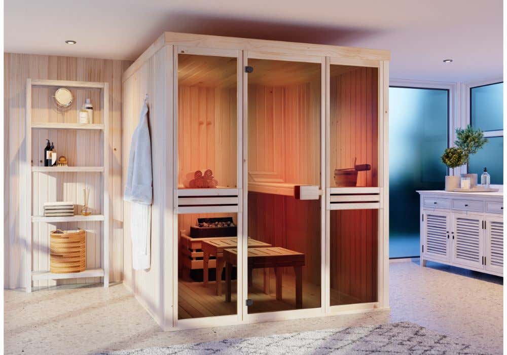 Finntherm Sauna Karina 1820 Naturbelassen 175 cm x 194 cm