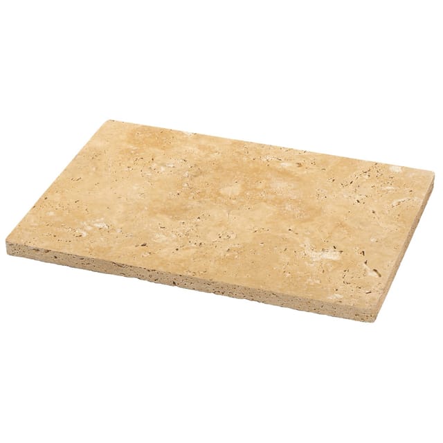 Bodenplatte Travertin Ivory Classic gesägt und getrommelt 40,6x61,6x3 cm