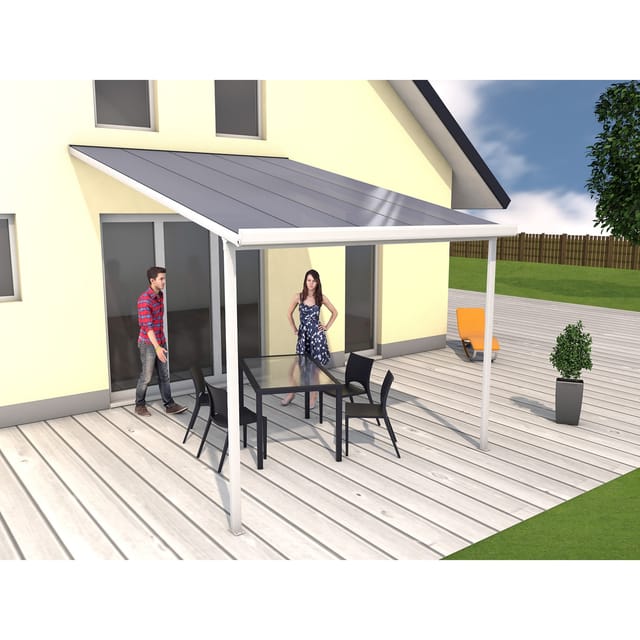 Gutta Terrassenüberdachung Bausatz Weiß 306 cm x 406 cm