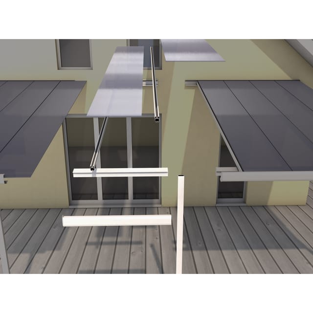 Terrassenüberdachung Erweiterungsmodul B: 120 cm x T: 306 cm Weiß