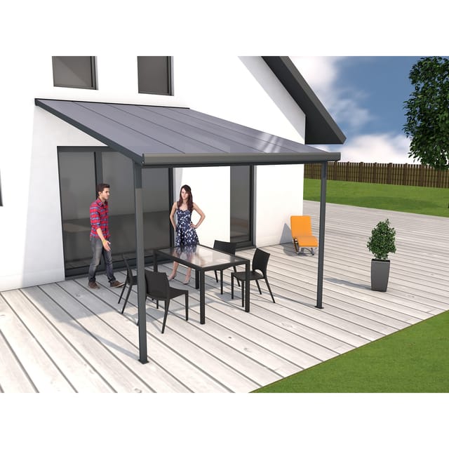 Gutta Terrassenüberdachung Bausatz Anthrazit 306 cm x 406 cm