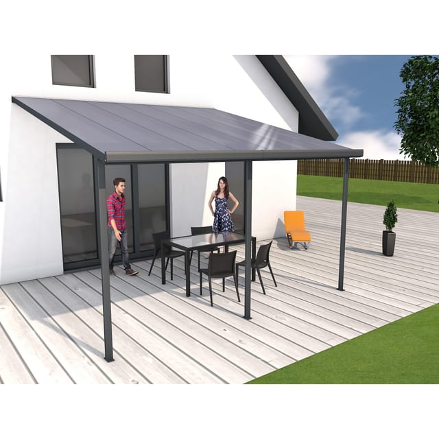 Gutta Terrassenüberdachung Bausatz Anthrazit 426 cm x 406 cm