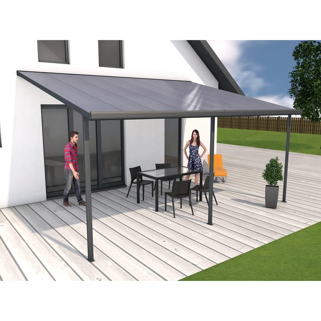 Gutta Terrassenüberdachung Bausatz Anthrazit 546 cm x 406 cm