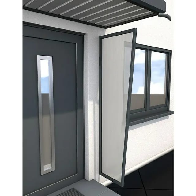Gutta Seitenblende für B1 Polycarbonat Klar Anthrazit 200 cm x 60 cm x 45 cm