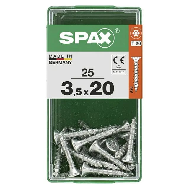 Spax Senkkopf Universalschraube T-Star plus-Antrieb Ø 3,5 mm x 20 mm 25 Stück