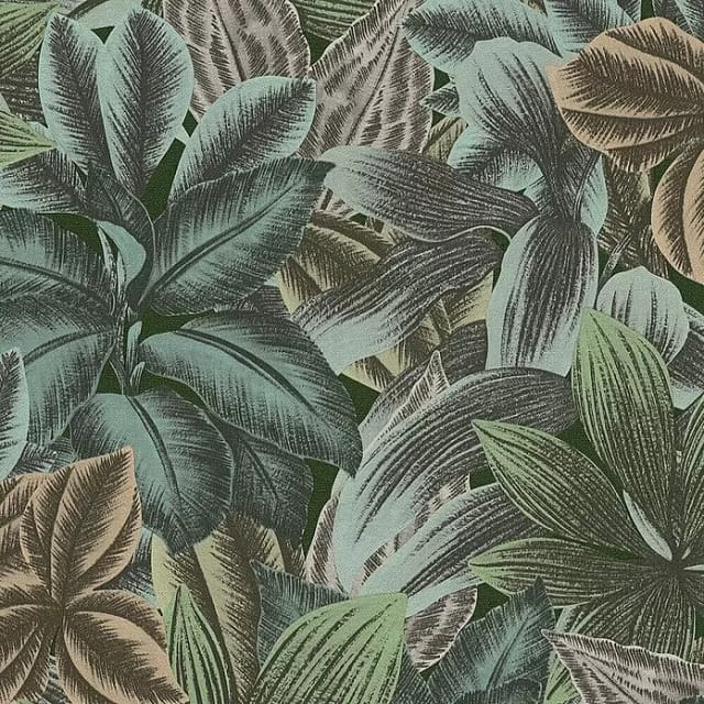 AS-Creation Vliestapete Dschungel Floral Matt Strukturiert Grün Blau