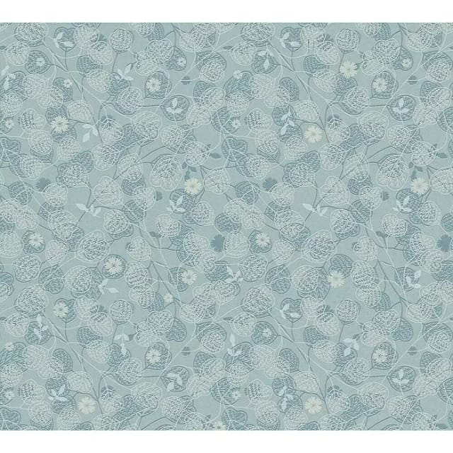 AS-Creation Vliestapete Blätter Floral Matt Leicht Strukturiert Blau Weiß