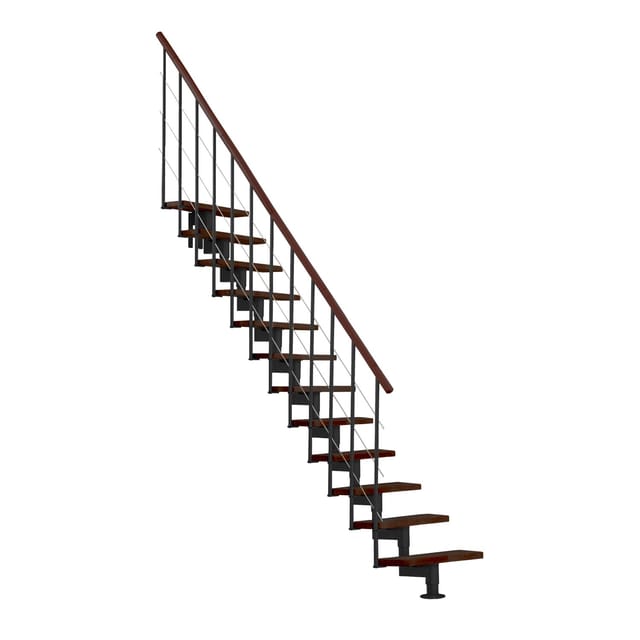 Minka Mittelholmtreppe Style Walnuss Schwarz Raumhöhe bis 304 cm