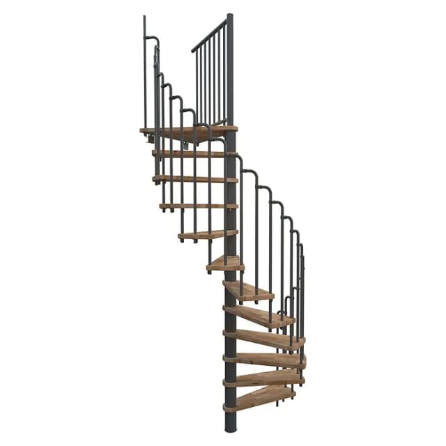 Minka Spindeltreppe Paris Buche Grau 140 cm Raumhöhe bis 282 cm