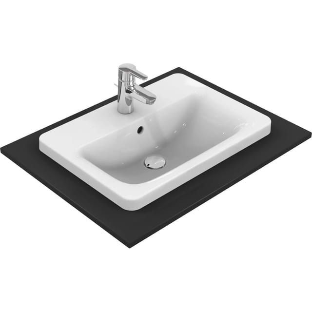 Ideal Standard Einbauwaschtisch Connect 58 x 42 cm 1 Hahnloch mit Überlauf Weiß