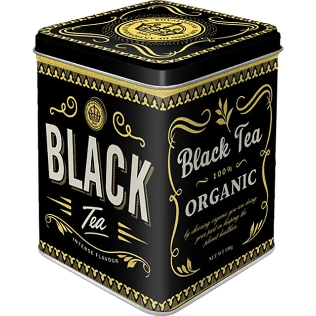 Nostalgic-Art Teedose Black Tea 9,5 x 7,5 x 7,5 cm Schwarz