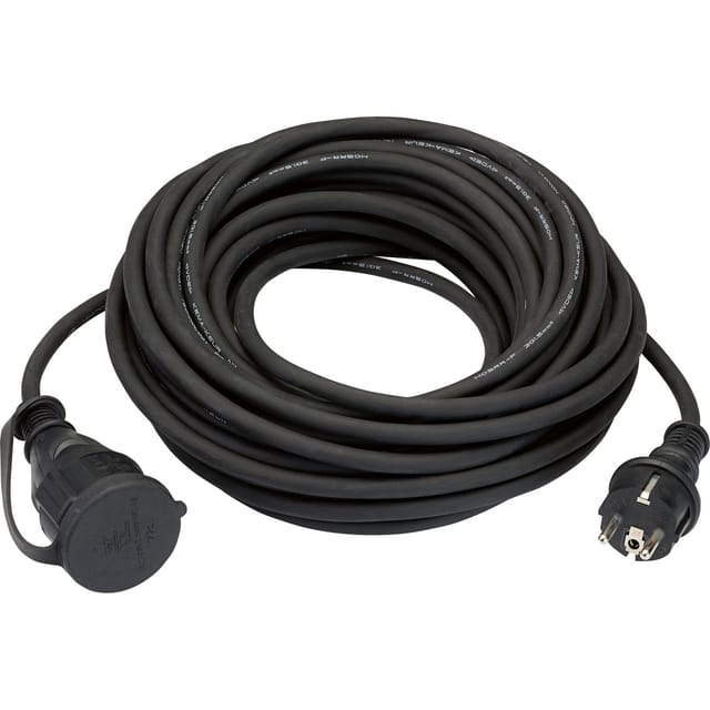 Verlängerungskabel 15 m Schwarz H05RR-F 3G1,5