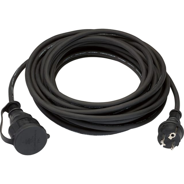 Verlängerungskabel 10 m Schwarz H05RR-F 3G1,5