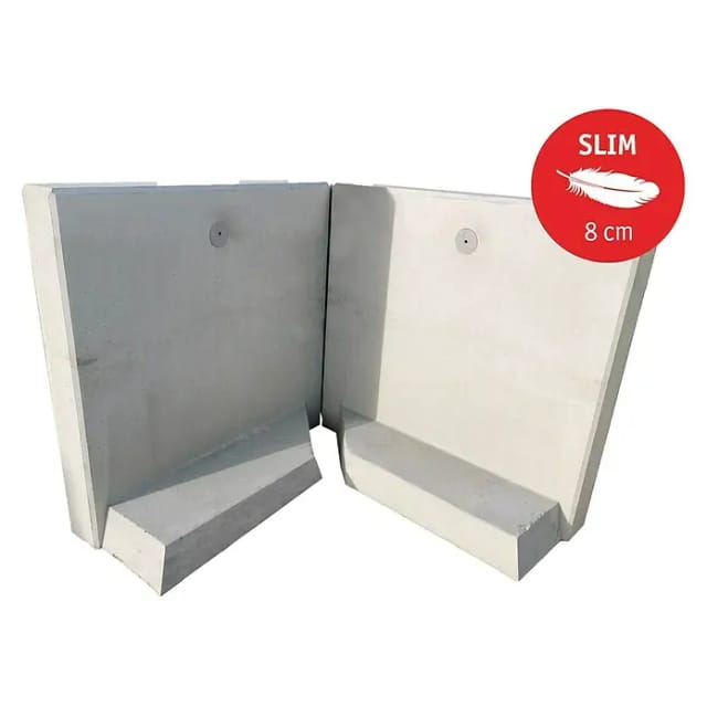 Diephaus L-Stein Ecke bewehrt Grau 90° 55 x 100 x 100 x 8 cm 2-teilig
