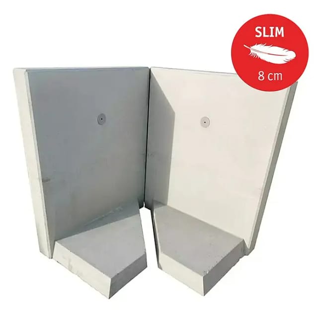 Diephaus L-Stein Ecke bewehrt Grau 90° 80 x 100 x 100 x 8 cm 2-teilig