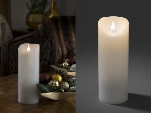 Konstsmide LED Echwachskerze 3D Flamme Höhe 20,5 cm Timer