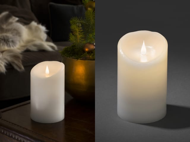 Konstsmide LED Echwachskerze 3D Flamme Höhe 16 cm Timer