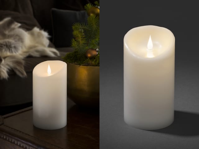 Konstsmide LED Echwachskerze 3D Flamme Höhe 18 cm Timer