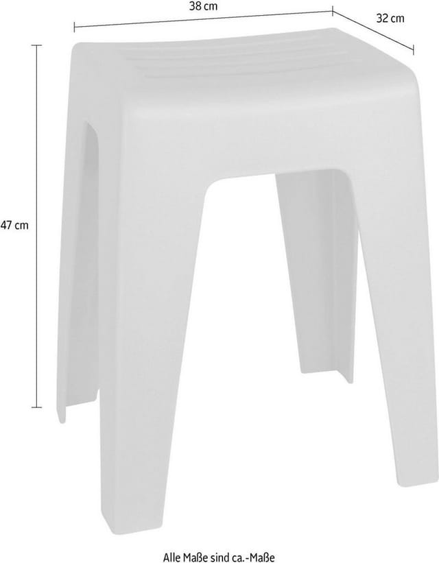 Wenko Badhocker Kumba aus Kunststoff 47 cm x 38 cm x 32 cm Grau