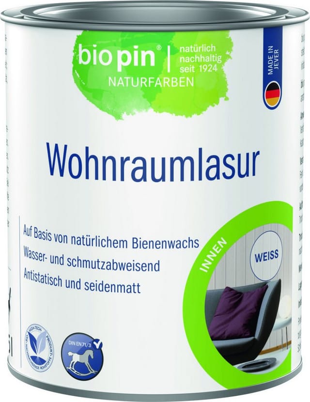 Biopin Wohnraumlasur Weiß 375 ml