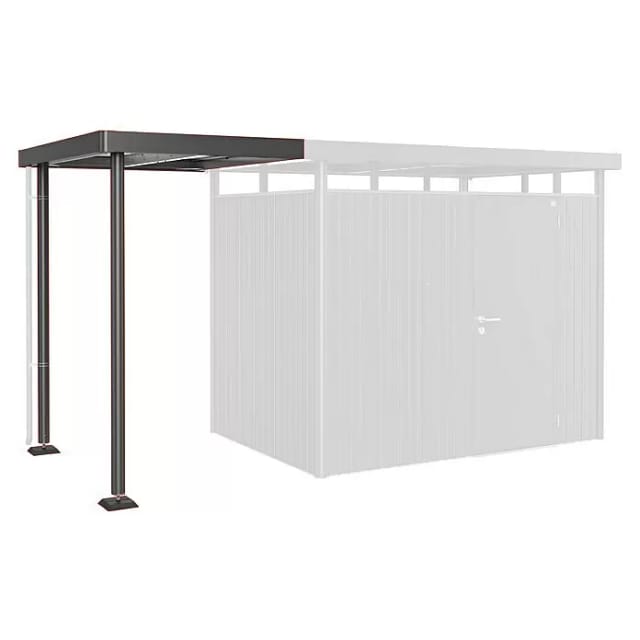 Biohort Seitendach für Gartenhaus HighLine 2 Dunkelgrau-Metallic 150x195x222 cm
