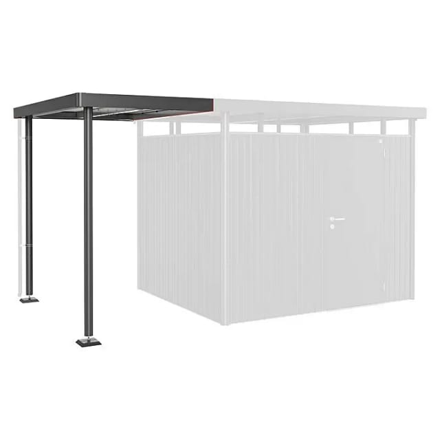 Biohort Seitendach für Gartenhaus HighLine 3 Dunkelgrau-Metallic 150x235x222 cm