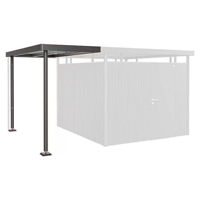 Biohort Seitendach für Gartenhaus HighLine 5 Dunkelgrau-Metallic 150x315x222 cm
